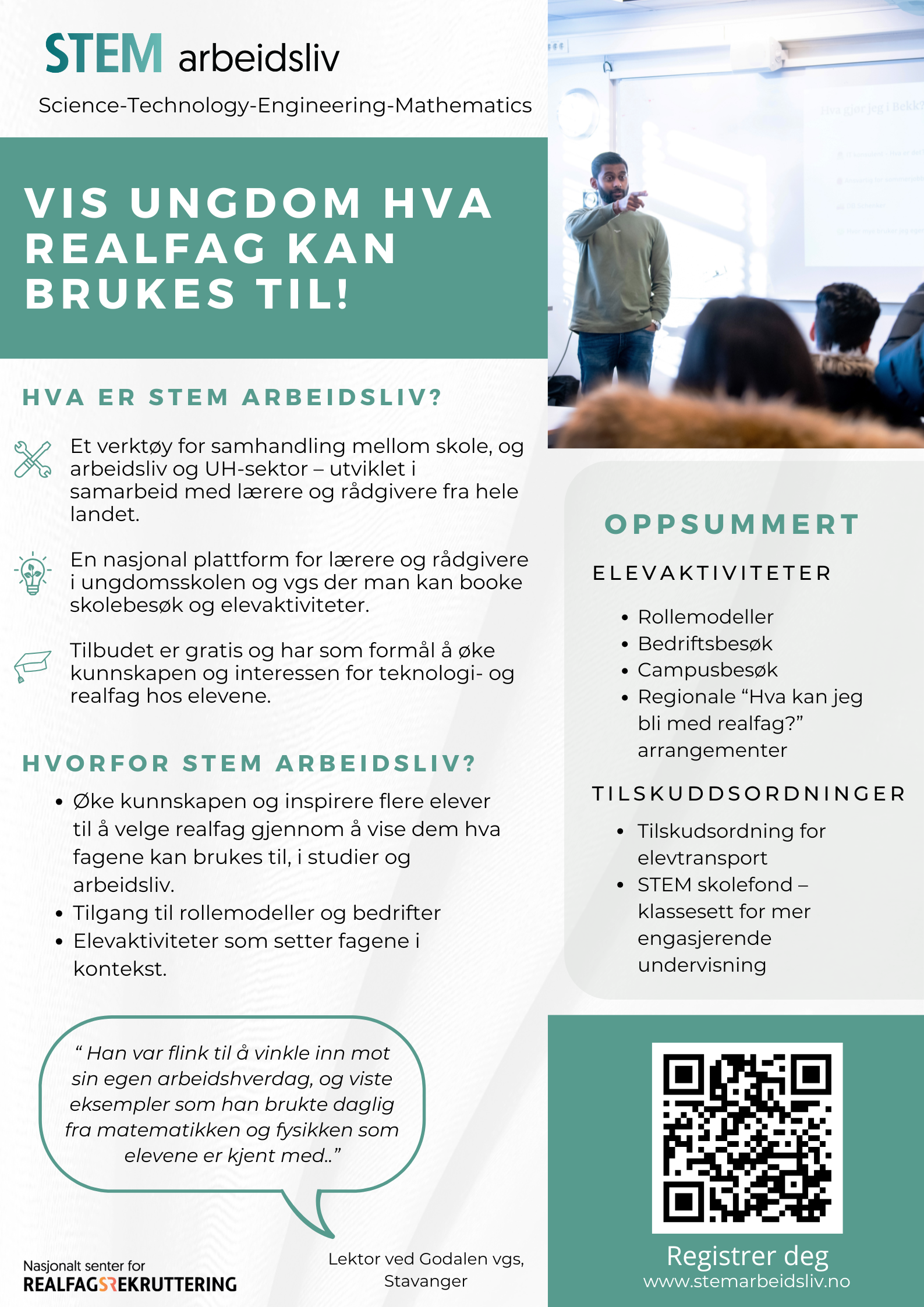Infoblad fra STEM-arbeidsliv