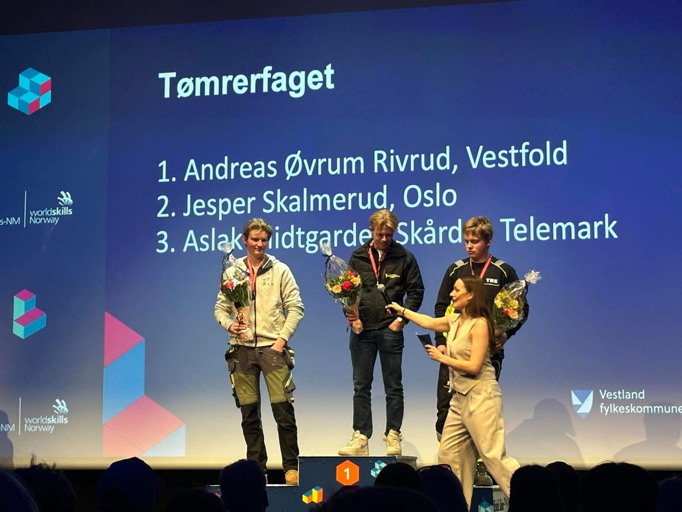 Medaljeutdeling for NM i tømrerfaget