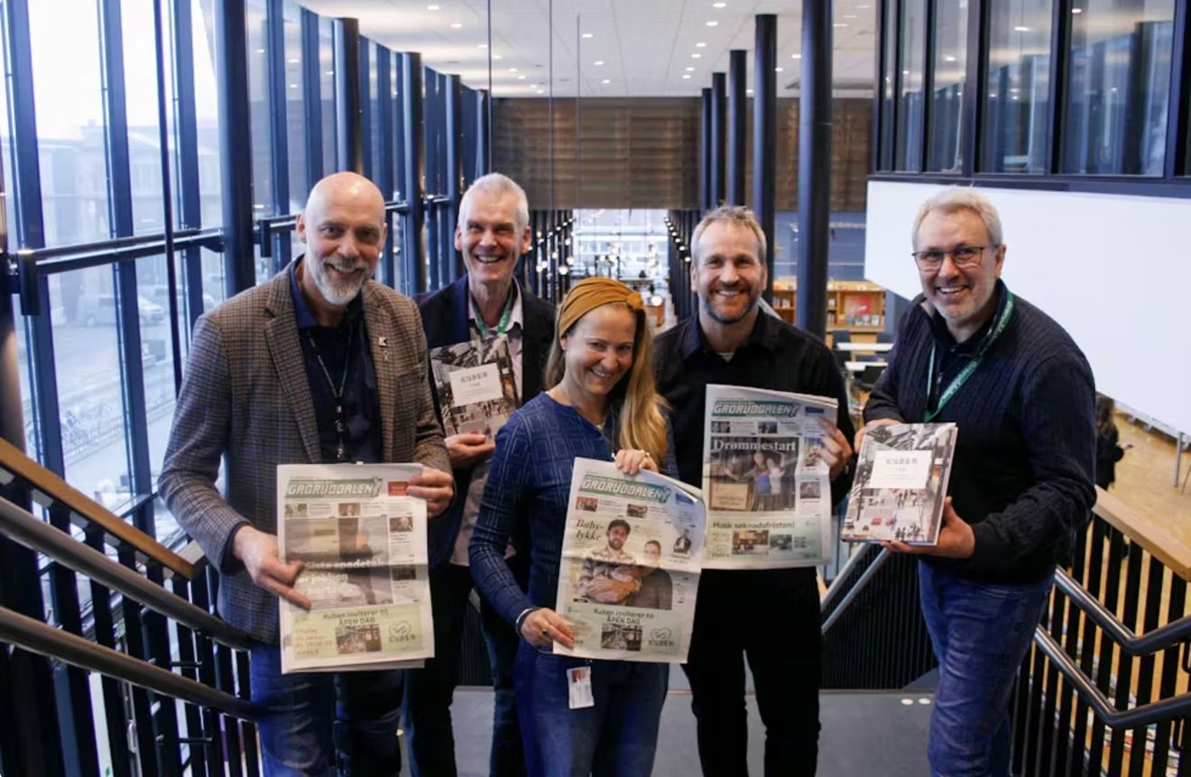 Akers Avis Groruddalen, med rektor, ass.rektor ST og lærer på ST